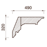 Гладкий карниз Кт-690, 320Нх490мм