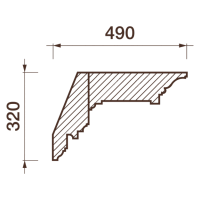 Гладкий карниз Кт-690, 320Нх490мм
