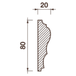 Гладкий молдинг М-122, 80Нх20мм