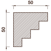 Гладкий отливной карниз Кт-15, 50Hx50мм