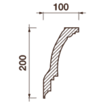 Гладкий отливной карниз Кт-155, 200Hx100мм