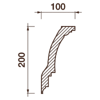 Гладкий отливной карниз Кт-155, 200Hx100мм