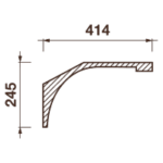 Гладкий отливной карниз Кт-159, 245Hx414мм