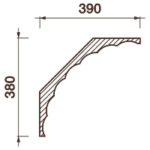 Гладкий отливной карниз Кт-160, 380Hx390мм