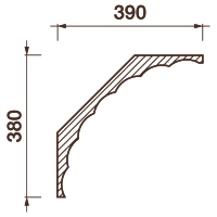Гладкий отливной карниз Кт-160, 380Hx390мм