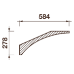 Гладкий отливной карниз Кт-285, 278Hx584мм