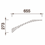 Гладкий отливной карниз Кт-286, 273Нх655мм