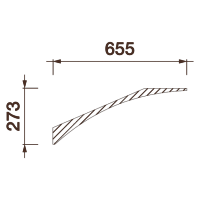 Гладкий отливной карниз Кт-286, 273Нх655мм