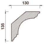 Гладкий отливной карниз Кт-352, 135Hx130мм