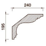 Гладкий отливной карниз Кт-433, 195Hx240мм