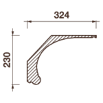 Гладкий отливной карниз Кт-441, 230Hx324мм