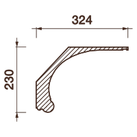 Гладкий отливной карниз Кт-441, 230Hx324мм
