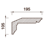 Гладкий отливной карниз Кт-452, 105Hx195мм
