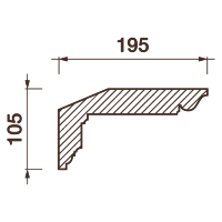 Гладкий отливной карниз Кт-452, 105Hx195мм