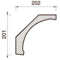 Гладкий отливной карниз Кт-626, 201Нх200мм