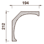 Гладкий отливной карниз Кт-632, 212Нх194мм