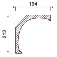 Гладкий отливной карниз Кт-632, 212Нх194мм