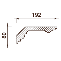 Гладкий отливной карниз Кт-635, 80Hx192мм