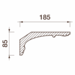 Гладкий отливной карниз Кт-64, 85Hx185мм