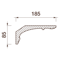Гладкий отливной карниз Кт-64, 85Hx185мм