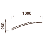 Гладкий отливной карниз Кт-640, 260Нх1000мм