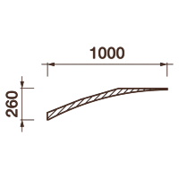 Гладкий отливной карниз Кт-640, 260Нх1000мм