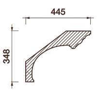 Гладкий отливной карниз Кт-645, 348Нх445мм