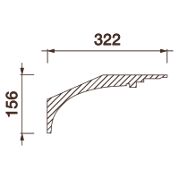 Гладкий отливной карниз Кт-650, 156Нх322мм