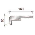 Гладкий отливной карниз Кт-654, 60Нх160мм