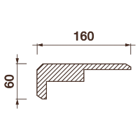 Гладкий отливной карниз Кт-654, 60Нх160мм