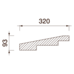 Гладкий отливной карниз Кт-660, 93Нх320мм