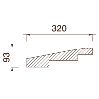 Гладкий отливной карниз Кт-660, 93Нх320мм