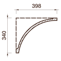 Гладкий отливной карниз Кт-663, 340Нх398мм