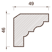 Гладкий отливной карниз Кт-664, 46Нх49мм