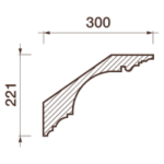 Гладкий отливной карниз Кт-667, 221Нх300мм