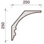 Гладкий отливной карниз Кт-671, 250Нх250мм