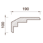 Гладкий отливной карниз Кт-673, 100Нх190мм