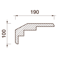 Гладкий отливной карниз Кт-673, 100Нх190мм