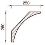 Гладкий отливной карниз Кт-677, 260Нх250мм