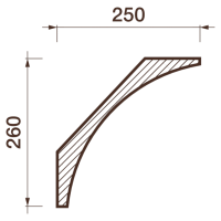 Гладкий отливной карниз Кт-677, 260Нх250мм