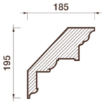 Гладкий отливной карниз Кт-684, 195Нх185мм
