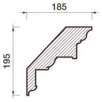 Гладкий отливной карниз Кт-684, 195Нх185мм
