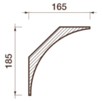 Гладкий отливной карниз Кт-693, 185Нх165мм