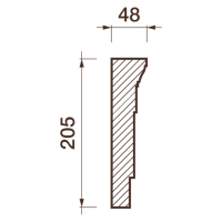 Гладкий отливной карниз Кт-694, 205Нх48мм