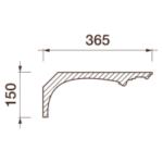 Гладкий отливной карниз Кт-696, 150Нх365мм