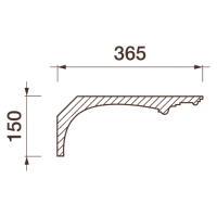 Гладкий отливной карниз Кт-696, 150Нх365мм