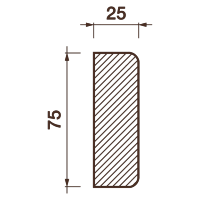 Гладкий отливной молдинг М-383, 75Нх25мм