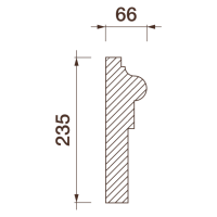 Гладкий отливной молдинг М-398, 235Нх66мм