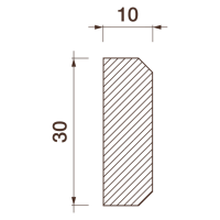 Гладкий отливной молдинг М-401, 30Нх10мм
