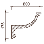 Гладкотянутый карниз К-116, 175Hx200мм